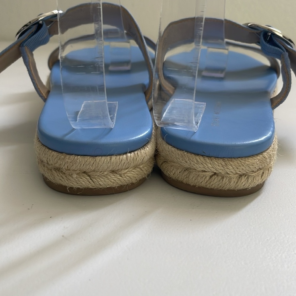 Stuart Weitzman Mykonos Two Strap Suede Blue Peri… - image 4